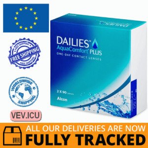 Dailies AquaComfort Plus (180 lenses) DIA 14.00, BC 8.70 — Made in USA — Free Delivery