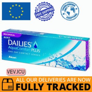 Dailies AquaComfort Plus Multifocal (30 lenses) DIA 14.00, BC 8.70 — Made in USA — Free Delivery