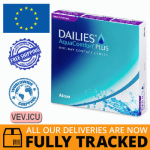Dailies AquaComfort Plus Multifocal (90 lenses) DIA 14.00, BC 8.70 — Made in USA — Free Delivery