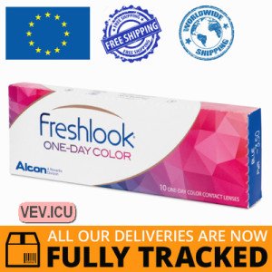 FreshLook One Day Color Green - corrective (10 lenses) DIA 13.80, BC 8.60 — Made in USA — Free Delivery
