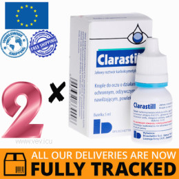 2 x CLARASTILL EYE DROPS 5ML — MADE IN POLAND — FREE SHIPPING