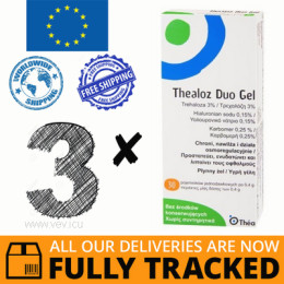 3 x THEALOZ DUO GEL UD EYE DROPS 0,4ML x 30 CONTAINERS - MADE IN POLAND - FREE SHIPPING