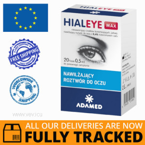 HIALEYE MAX 0,4% MOISTURIZING EYE SOLUTION 0,5ML x 20PCS — MADE IN POLAND — FREE SHIPPING HIALEYE MAX 0,4% MOISTURIZING EYE SOLUTION 0,5ML x 20PCS — MADE IN POLAND — FREE SHIPPING