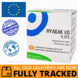 HYABAK UD 0.15% EYE DROPS 0,4 ML x 30 AMPOULES - MADE IN POLAND - FREE SHIPPING