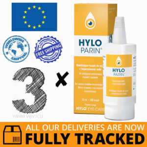 3 x HYLO-PARIN 10ML EYE DROPS - MADE IN GERMANY - FREE SHIPPING