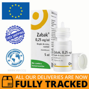ZABAK EYE DROPS 0.25MG / ML 5ML - MADE IN POLAND - FREE SHIPPING