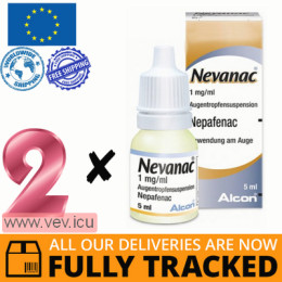 Nevanak eye drops 0,1% 2p x 5ml — Made in Belgium — Free Delivery