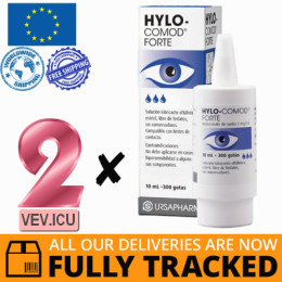 Hylo-Comod Forte eye drops 2p x 10 ml — Made in Germany by Ursapharm — Free Delivery