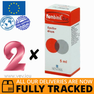 2 x KOMBINIL DUO EYE DROPS 5ML - MADE IN INDIA - FREE SHIPPING