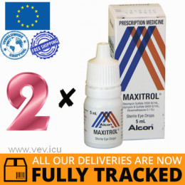 2 x MAXITROL EYE DROPS 5ML — MADE IN BELGIUM — FREE SHIPPING