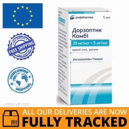 DORZOPTIK COMBI EYE DROPS 20 MG/ML + 5 MG/ML, 5ML — MADE IN POLAND — FREE SHIPPING