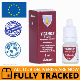 VIGAMOX EYE DROPS 0,5% 5ML — MADE IN BELGIUM — FREE SHIPPING