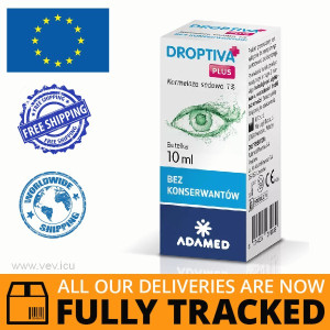 Droptiva Plus Moisturizing Eye Drops 1% 10ml — Made in Poland by Adamed — Free Delivery