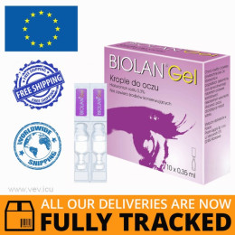Biolan Gel 0.3%, eye drops, 0.35 ml x 10 minims — Made in Poland — Free Delivery Biolan Gel 0.3%, eye drops, 0.35 ml x 10 minims — Made in Poland — Free Delivery