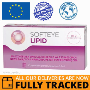 Softeye Lipid, eye emulsion, 0.3 ml x 20 containers — Made in Poland by Polpharma — Free Delivery