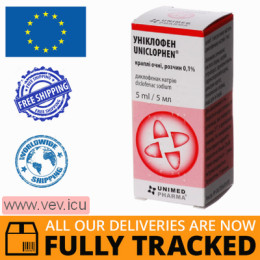 Uniclophen eye drops 0.1%, 5 ml — Made in Slovakia — Free Delivery