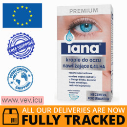 Iana Premium, moisturizing eye drops 0.4% HA, 10 ml — Made in Poland — Free Delivery