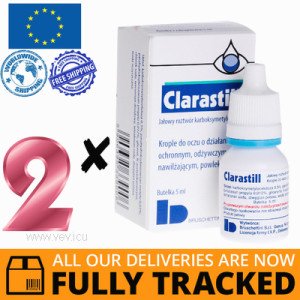 2 x CLARASTILL EYE DROPS 5ML — MADE IN POLAND — FREE SHIPPING