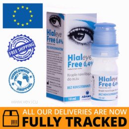HIALEYE FREE 0,4% EYE DROPS 10 ML — MADE IN POLAND — FREE SHIPPING