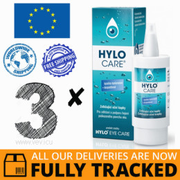 3 x HYLO-CARE 10ML EYE DROPS - MADE IN GERMANY - FREE SHIPPING