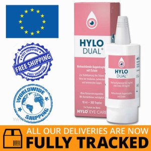 HYLO-DUAL 10ML EYE DROPS - MADE IN GERMANY - FREE SHIPPING