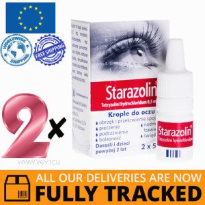2 x STARAZOLIN HYDROBALANCE  EYE DROPS 2x5ML — MADE IN POLAND — FREE SHIPPING