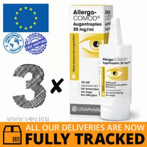 3 x ALLERGO-COMOD EYE DROPS 10ML - MADE IN GERMANY - FREE SHIPPING 3 x ALLERGO-COMOD EYE DROPS 10ML - MADE IN GERMANY - FREE SHIPPING