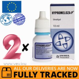 2 x HYPROMELOZA-P EYE DROPS 5MG/ML 10ML - MADE IN SLOVAKIA - FREE SHIPPING