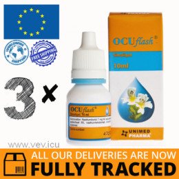 3 x OCUFLESH EYE DROPS 10ML - MADE IN SLOVAKIA - FREE SHIPPING