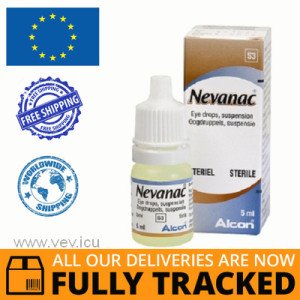 NEVANAC EYE DROPS 0,1% 5ML — MADE IN BELGIUM — FREE SHIPPING