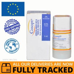 COSOPT EYE DROPS 20 MG/ML + 5 MG/ML, 5ML — MADE IN FINLAND — FREE SHIPPING