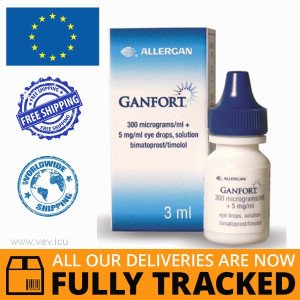 GANFORT EYE DROPS 0,3MG/ML + 5MG/ML, 3ML — MADE IN USA — FREE SHIPPING