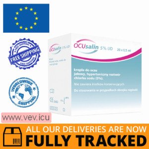 Ocusalin 5% UD eye drops 0.5 ml 20 minims — Made in Poland — Free Delivery