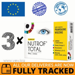 3 x NUTROF TOTAL + VITAMIN D3 30 CAPS - MADE IN POLAND - FREE SHIPPING 