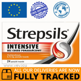 STREPSILS INTENSIVE ORANGE FLAVOR 24 TABLETS — MADE IN GREAT BRITAIN — FREE SHIPPING