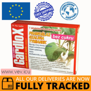 Gardlox cherry-lemon flavor, no sugar, 16 lozenges — Made in Poland — Free Delivery