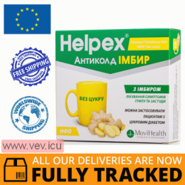 Helpex Anticold Neo Ginger Sugar Free 10 sachets — Made in Switzerland — Free Delivery