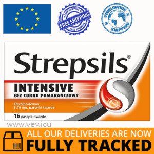 STREPSILS INTENSIVE ORANGE FLAVOR 16 TABLETS — MADE IN GREAT BRITAIN — FREE SHIPPING