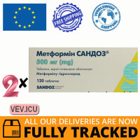 Metformin - Sandoz 500mg 2p x 120 tablets — Made in Poland — Free Delivery
