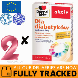 2 x DOPPELHERZ AKTIV FOR DIABETICS 30 TABS — MADE IN GERMANY — FREE SHIPPING