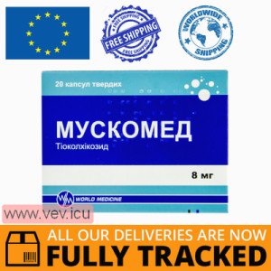 Muskomed 8mg 20 capsules — Made in Turkey — Free Delivery