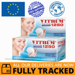 VITRUM CALCIUM 1250 + VITAMINA D3 60 TABLETS — MADE IN JAPAN — FREE SHIPPING