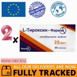 L-Thyroxine-Farmak 25mcg, 2p x 50 tablets — Made in Ukraine — Free Delivery
