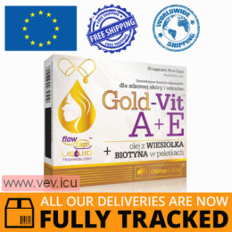 Olimp Gold-Vit A + E with evening primrose and biotin, 30 capsules — Made in Poland — Free Delivery