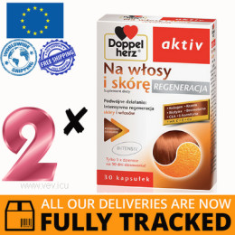 2 x DOPPELHERZ AKTIV FOR HAIR AND SKIN REGENERATION 30 CAPS - MADE IN GERMANY - FREE SHIPPING