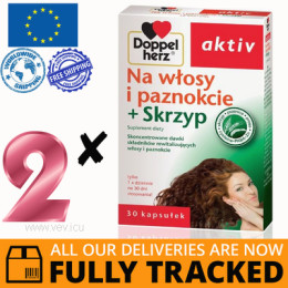 2 x DOPPELHERZ AKTIV HAIR AND NAILS + CROWD 30 CAPS — MADE IN GERMANY — FREE SHIPPING