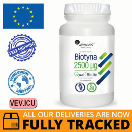 Aliness Biotin 2500mcg QualiBiotin 120 tablets — Made in Poland — Free Delivery