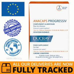 DUCRAY ANACAPS PROGRESSIV 30 CAPS - MADE IN FRANCE - FREE SHIPPING