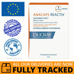 DUCRAY ANACAPS REACTIV 30 CAPS - MADE IN FRANCE - FREE SHIPPING