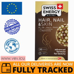 Swiss Energy, Hair, Nail & Skin with zinc, 30 capsules — Made in Switzerland — Free Delivery